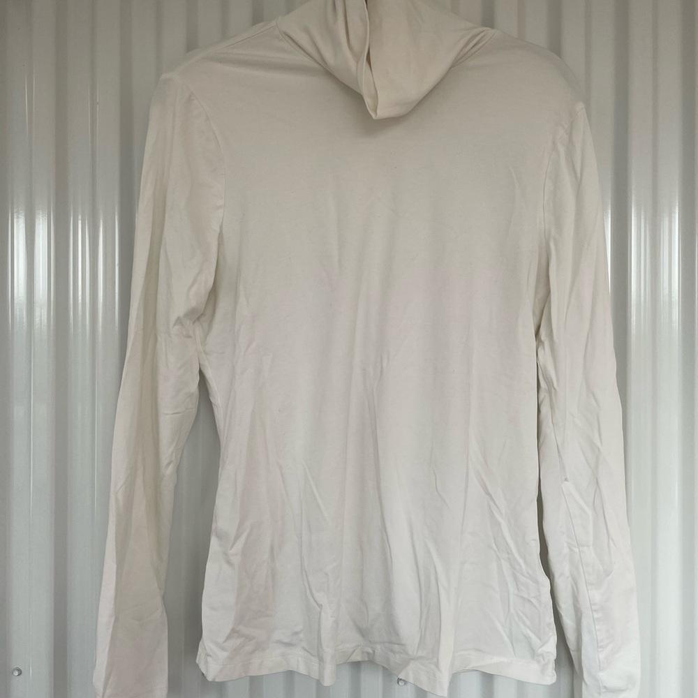 Lands' End Cream Long Sleeve Turtleneck